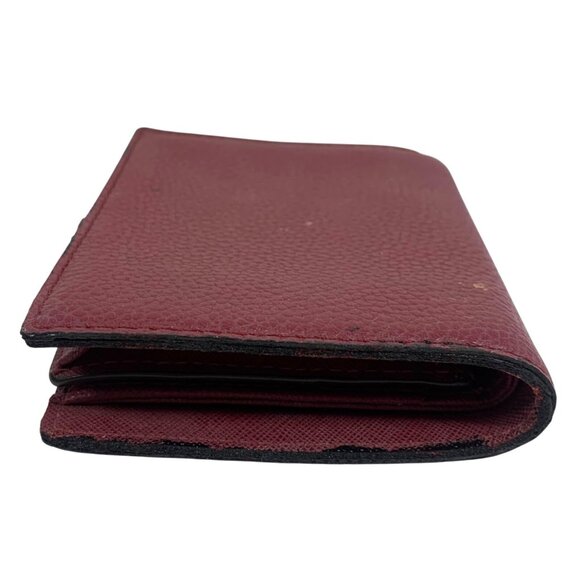 Michael Kors Mercer Carryall Card Case Burgundy Logo Compact Bifold Wallet FLAW - Picture 6 of 9